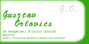 gusztav orlovics business card